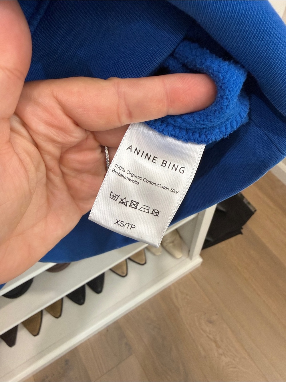 Anine Bing Blue Logo Crewneck Sweatshirt - Picture 5 of 7